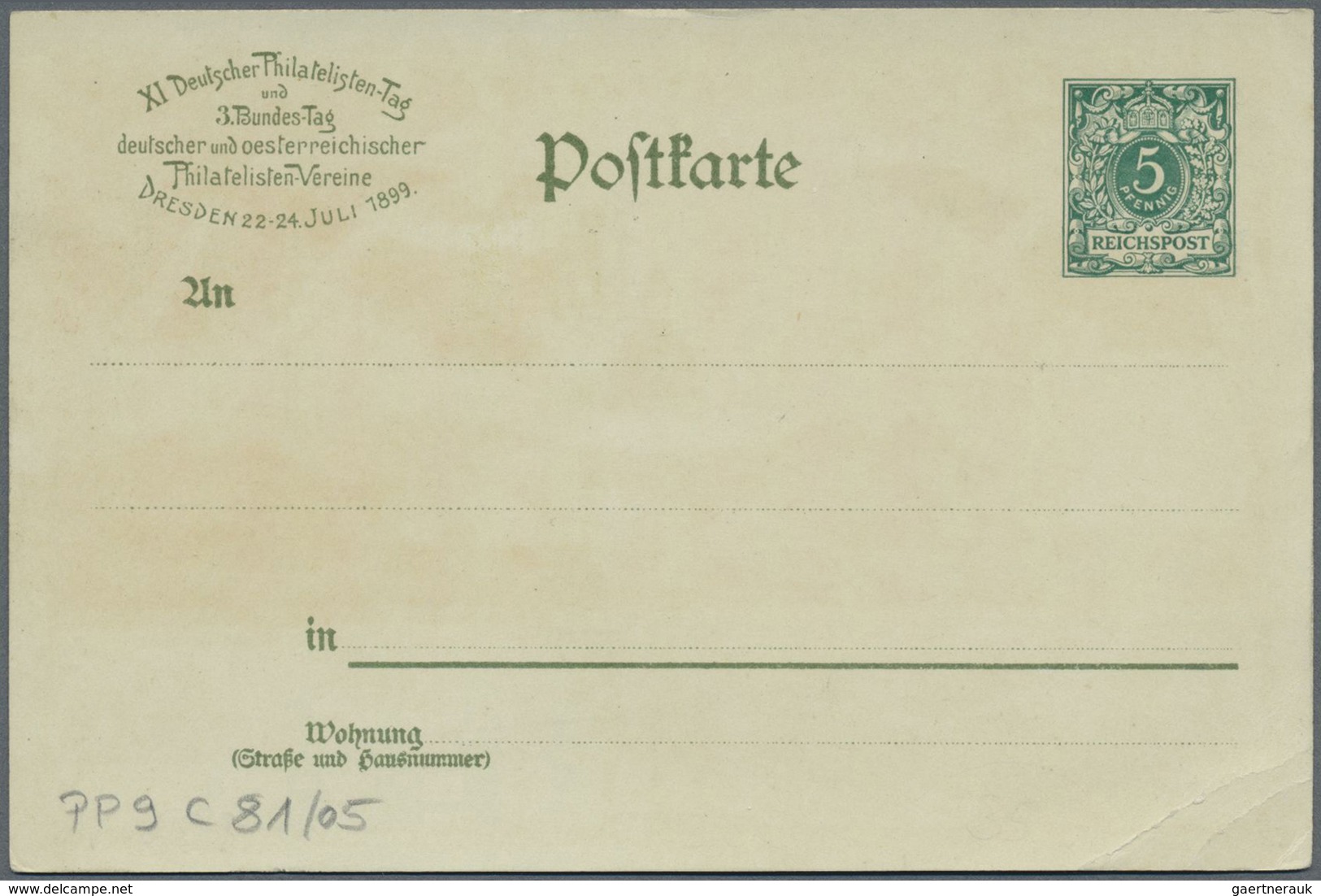 GA Ansichtskarten: Motive / Thematics: PHILATELISTENTAGE: 1899, "11. Dt. Philat.-Tag DRESDEN" - 3 Versc - Altri & Non Classificati