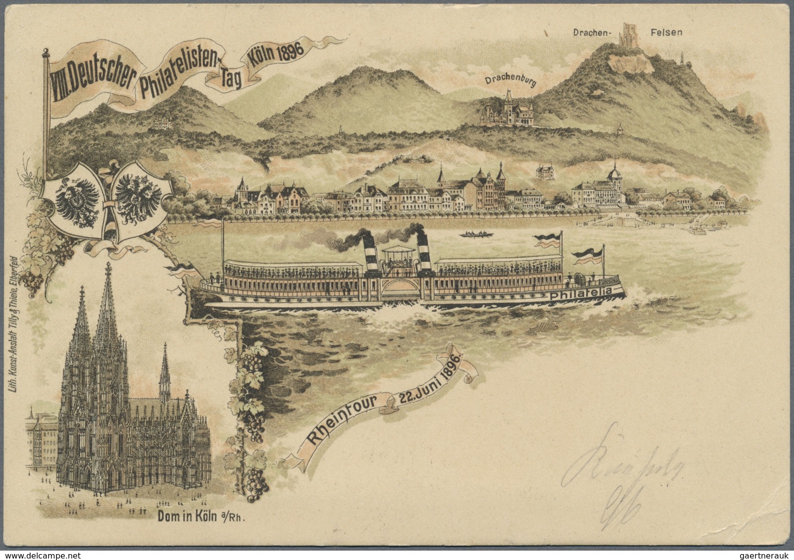 /GA Ansichtskarten: Motive / Thematics: PHILATELISTENTAGE: 1896/1897, "Dampfer-Post D. Bundes Dt./oester - Sonstige & Ohne Zuordnung