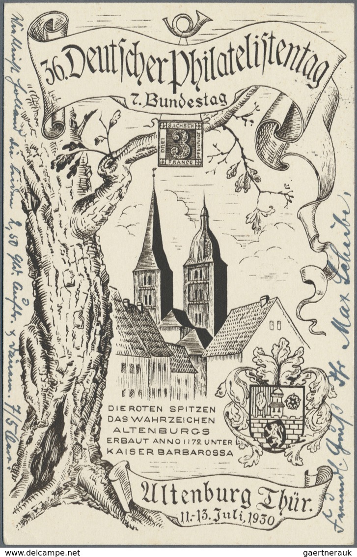 Ansichtskarten: Motive / Thematics: PHILATELISTENTAGE: 1908/1930, THÜRINGEN - "XX. Dt. Philatelisten - Sonstige & Ohne Zuordnung