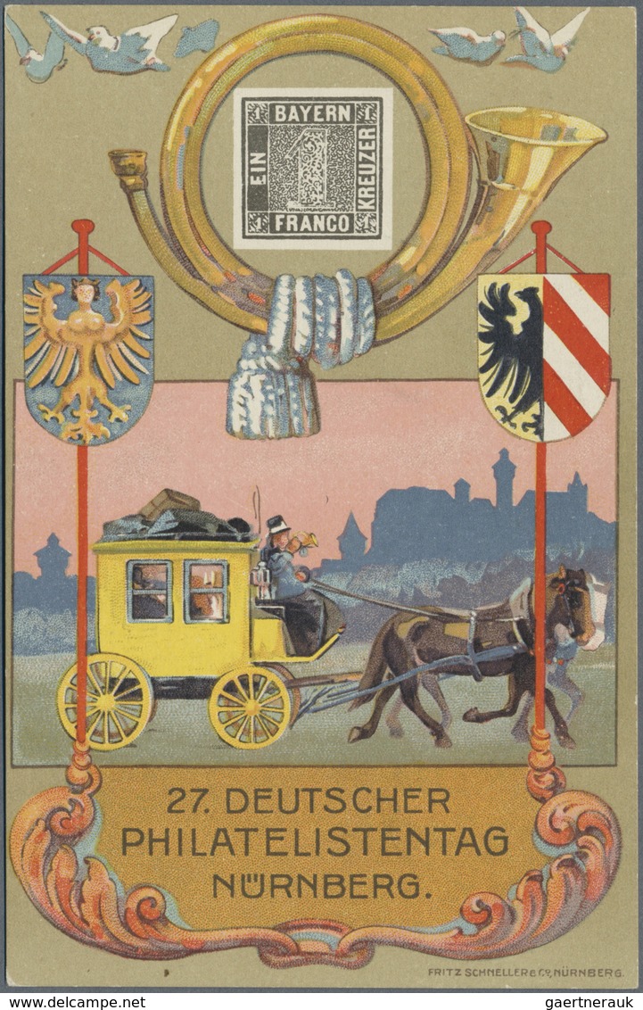 /GA Ansichtskarten: Motive / Thematics: PHILATELISTENTAGE: 1921/1924, Nürnberg 1921, Weimar, Saarbrücken - Sonstige & Ohne Zuordnung