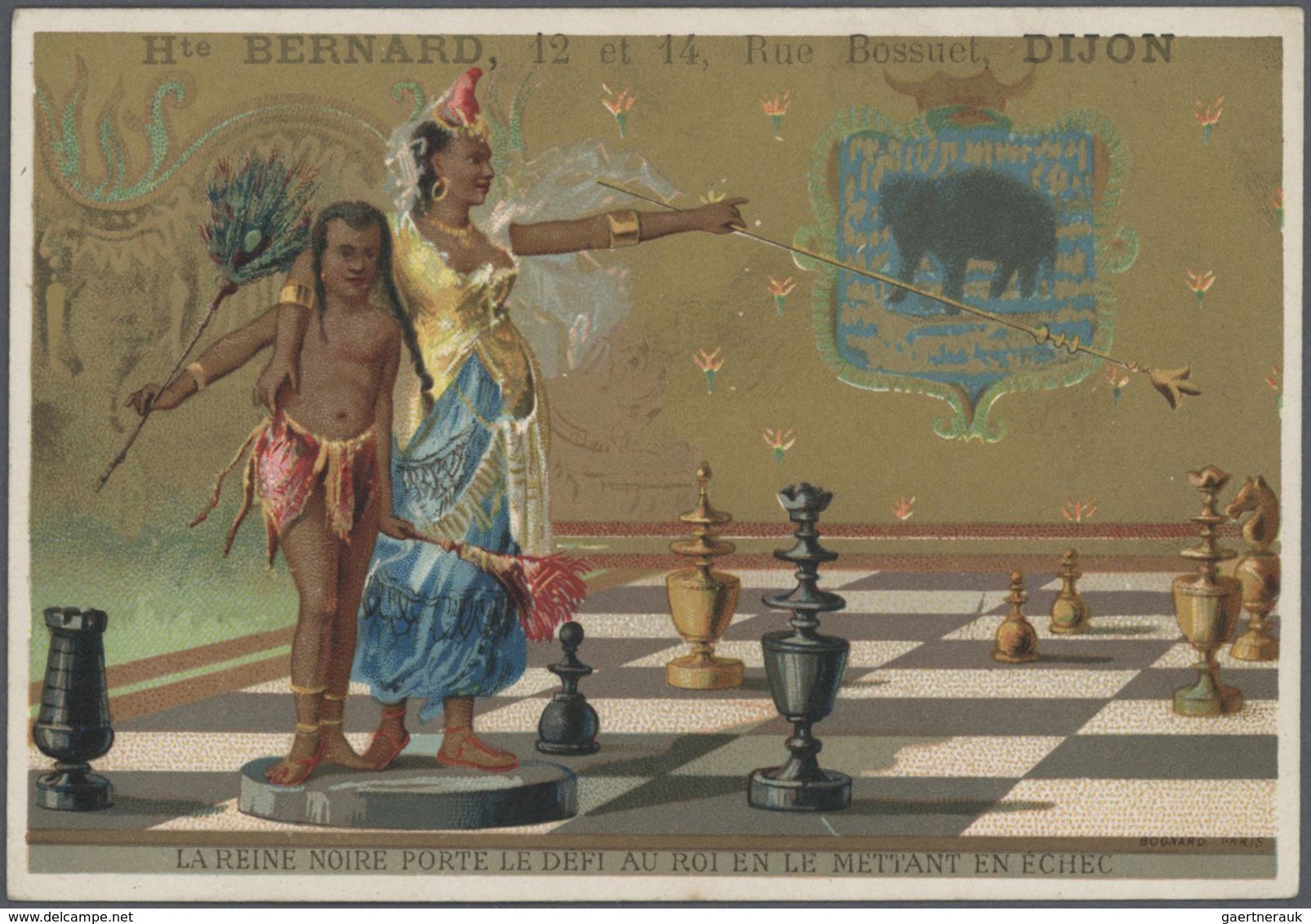 Ansichtskarten: Motive / Thematics: SPORT / SPIELE / SCHACH, 10 lithographische Kaufmannsbilder oder