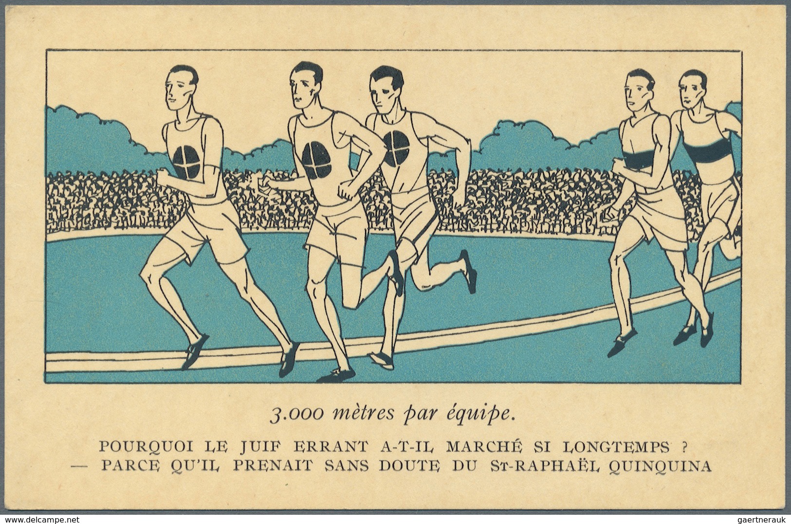 Ansichtskarten: Motive / Thematics: SPORT / OLYMPIA, 1924 Paris, Künstlerzeichnung 3000 M Lauf, Unge - Sonstige & Ohne Zuordnung