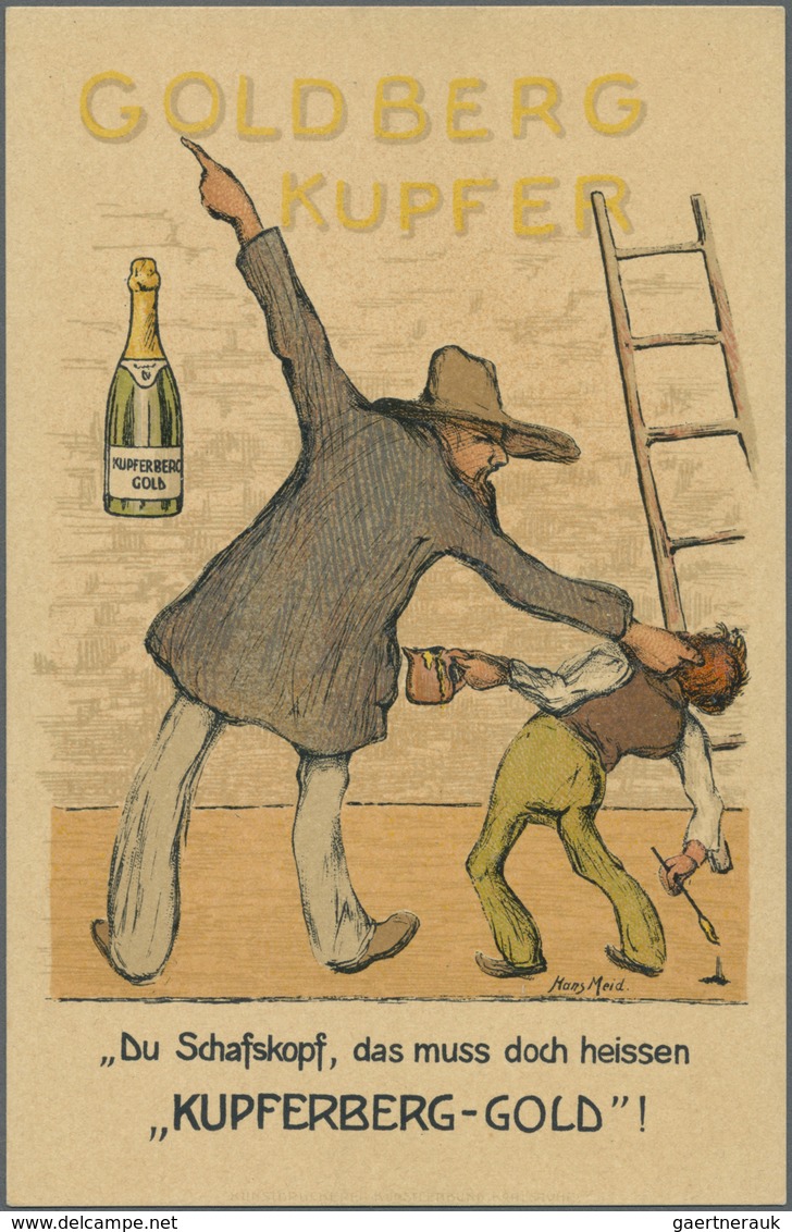 Ansichtskarten: Motive / Thematics: WERBUNG/ALKOHOL: 5 Karten - SEKT 1907 "KUPFERBERG GOLD ein selte