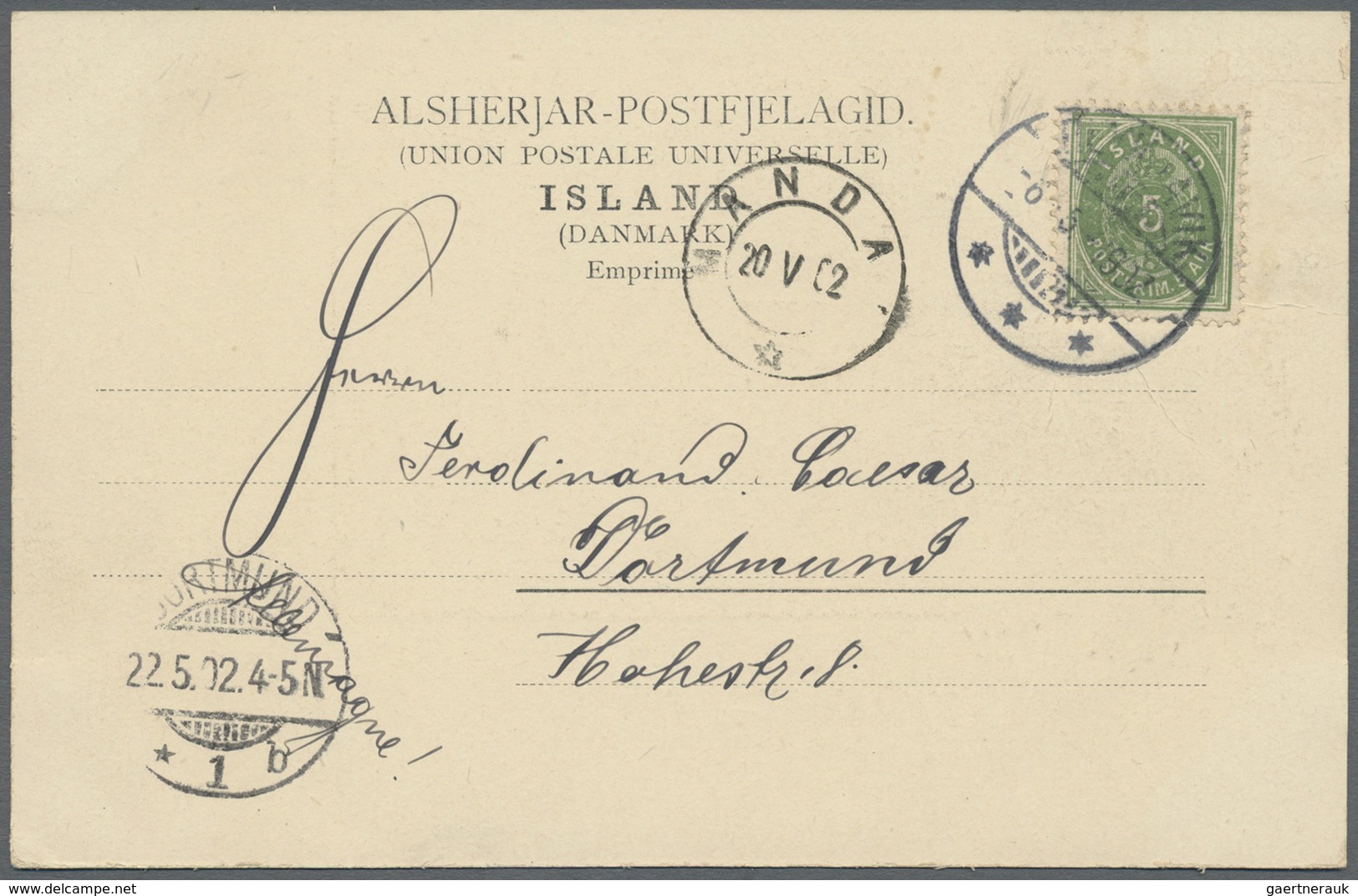 Ansichtskarten: Alle Welt: ISLAND, Hafen Von Akureyre, Postalisch Gelaufen 1902 Nach Dortmund, In Se - Non Classificati