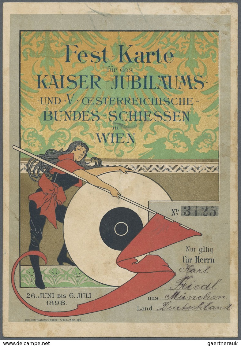 Ansichtskarten: Österreich: 1898 / 1914, 2 Prächtige Festkarten Zum "Kaiser-Jubiläums- Und V. Österr - Altri & Non Classificati