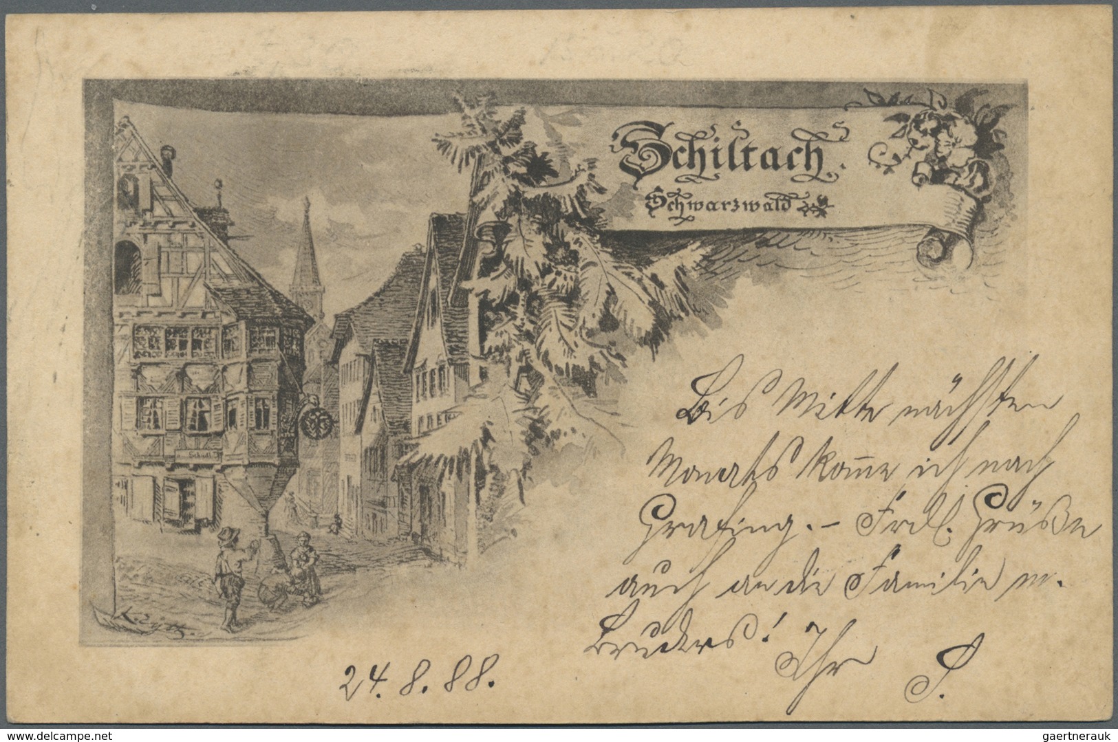 Ansichtskarten: Baden-Württemberg: BADEN: 1888, Vorläuferkarte "SCHILTACH"/Schww., 1939, STAUFEN, "Z - Sonstige & Ohne Zuordnung