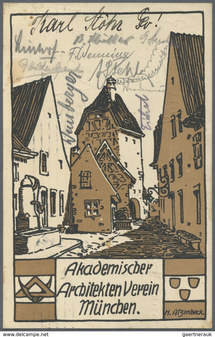 Ansichtskarten: Bayern: MÜNCHEN, Akademischer Architekten Verein, 3 Verschiedene Karten, Alle Sign. - Altri & Non Classificati