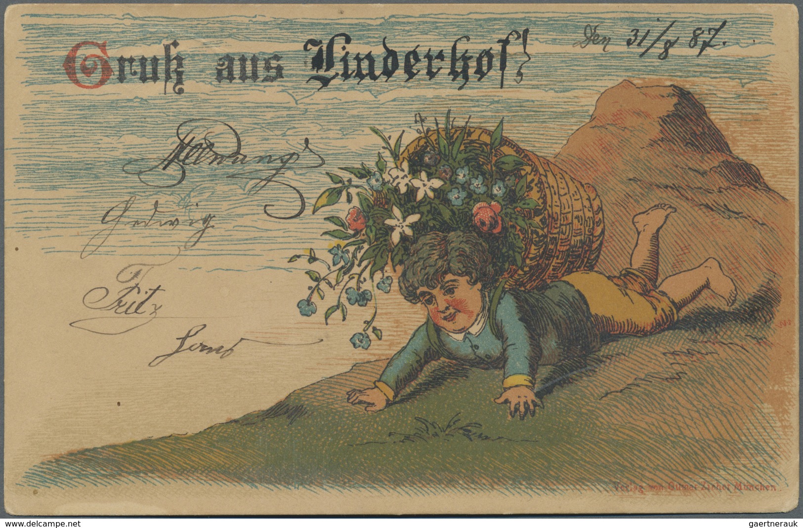 Ansichtskarten: Bayern: 1886/1935, Vorläuferkarte "Viele Grüsse A.d. Bratwurstglöcklein" Gestempelt - Altri & Non Classificati