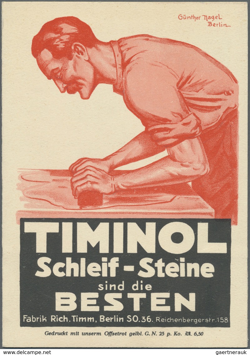 Ansichtskarten: Berlin: 1900/1920, 5 Karten - "ALBERTI UNGEZIEFER-VERNICHTUNG", "TOMINOL SCHLEIF-STE - Autres & Non Classés