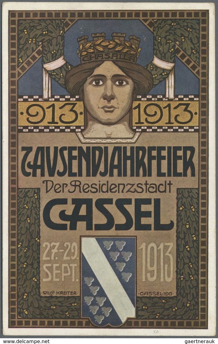 Ansichtskarten: Hessen: CASSEL, Tausendjahrfeier Der Residenzstadt Kassel 1913, Zwei Jubiläums-Postk - Autres & Non Classés