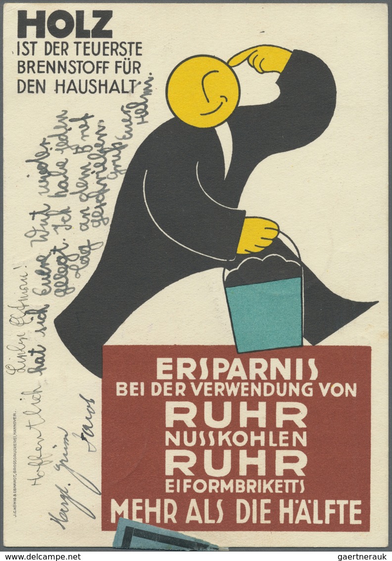 Ansichtskarten: Nordrhein-Westfalen: INDUSTRIE: 1929/1931, "RUHR-NUSSKOHLEN/EIFORMBRIKETTS" Werbekar - Altri & Non Classificati