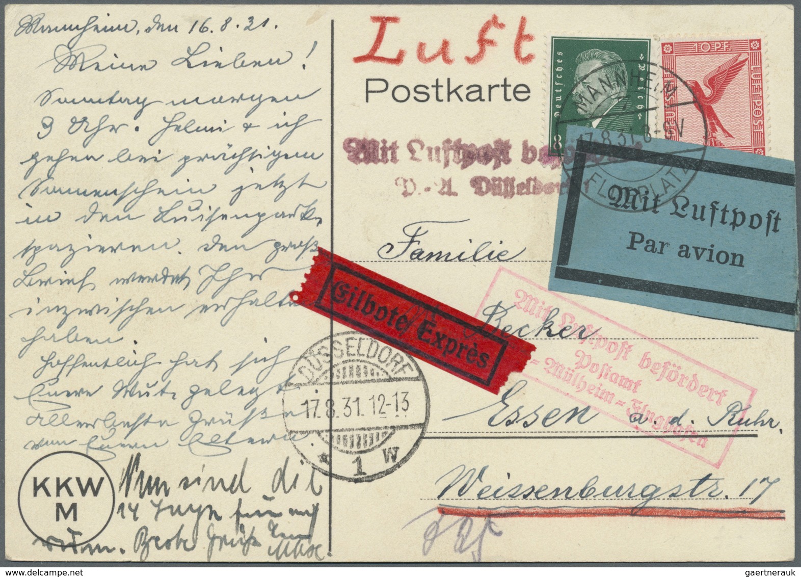 Ansichtskarten: Nordrhein-Westfalen: INDUSTRIE: 1929/1931, "RUHR-NUSSKOHLEN/EIFORMBRIKETTS" Werbekar - Altri & Non Classificati
