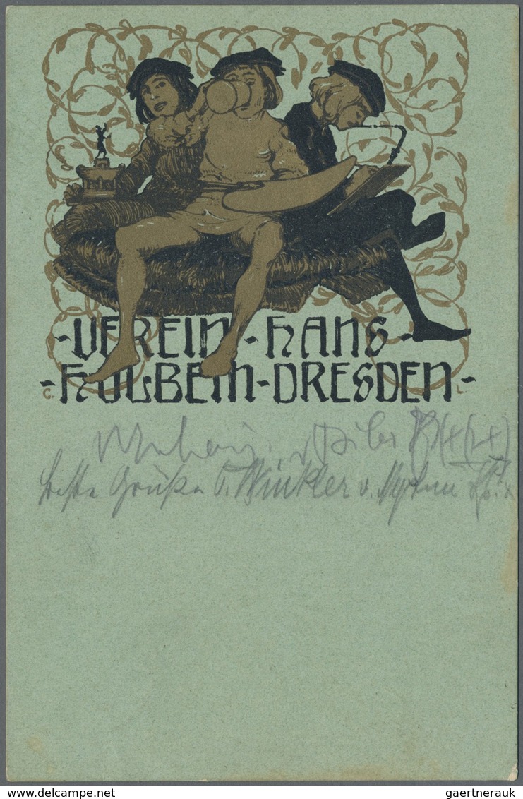 Ansichtskarten: Sachsen: DRESDEN, Künstlerkarte VEREIN-HANS-HOLBEIN, Gebraucht 1911 In Sehr Guter Be - Autres & Non Classés