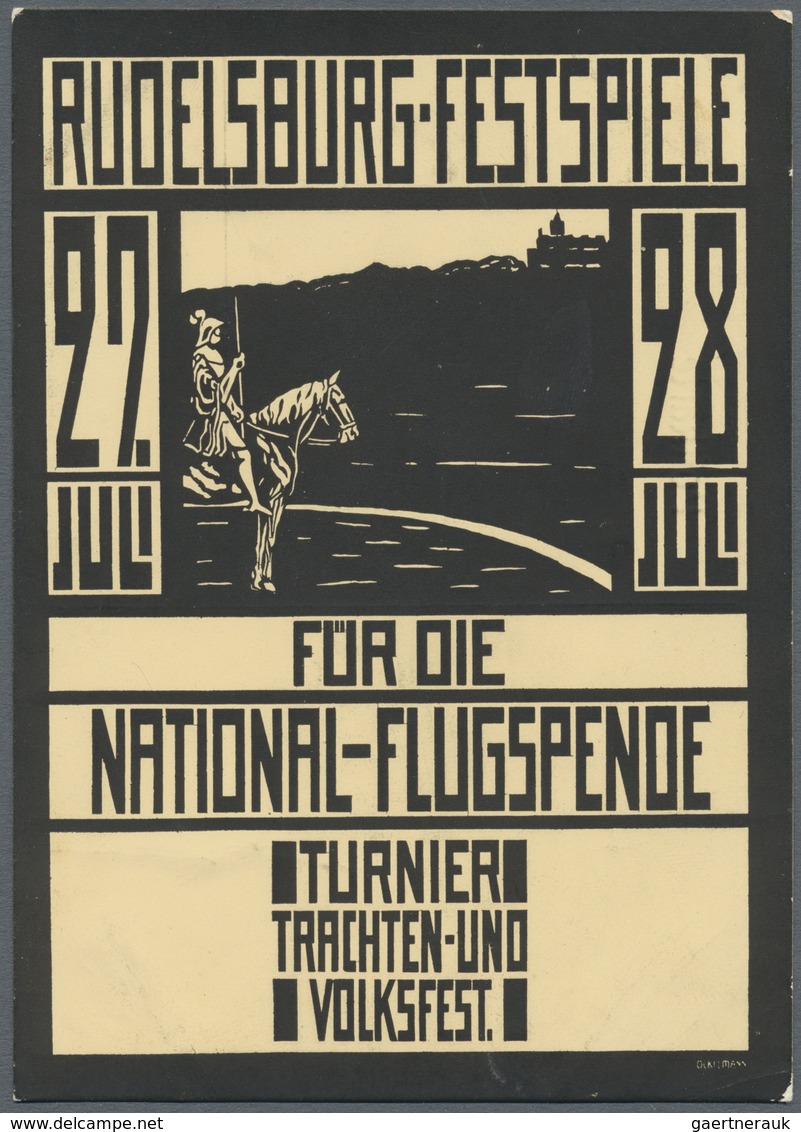 Ansichtskarten: Sachsen: RUDELSBURG, Festspiele 27./28. Juli, Für Die National-Flugspende, Tunier- T - Altri & Non Classificati