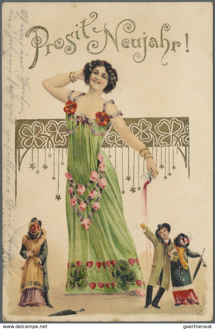 Ansichtskarten: Künstler / Artists: JUGENDSTIL, 32 Elegante Jugendstilkarten Aus Den Jahren 1899/190 - Non Classés