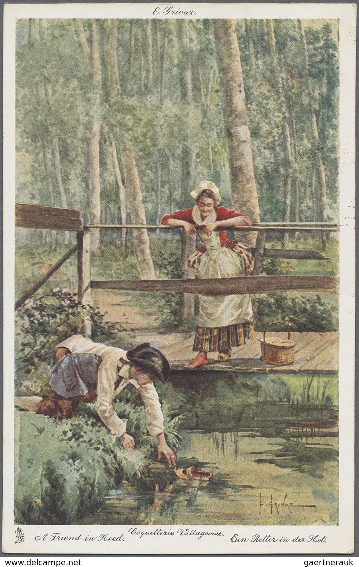 Ansichtskarten: Künstler / Artists: KUNSTVERLAGE / TUCK'S POST CARD, Schachtel Mit Ungefähr 400 Hist - Non Classés