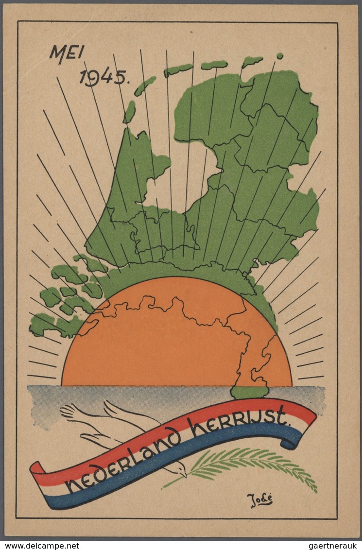 Ansichtskarten: Politik / Politics: NIEDERLANDE Ab 1945, Ungefähr 160 Propagandakarten Mit Zahlreich - Personaggi
