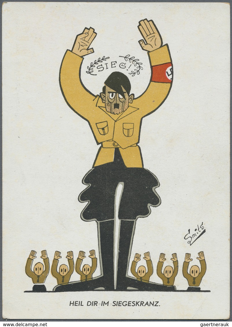 Ansichtskarten: Propaganda: ANTI-NS, 10 Kolorierte Karikaturen Aus Holland, Sign. Smits, Mit Div. Be - Parteien & Wahlen