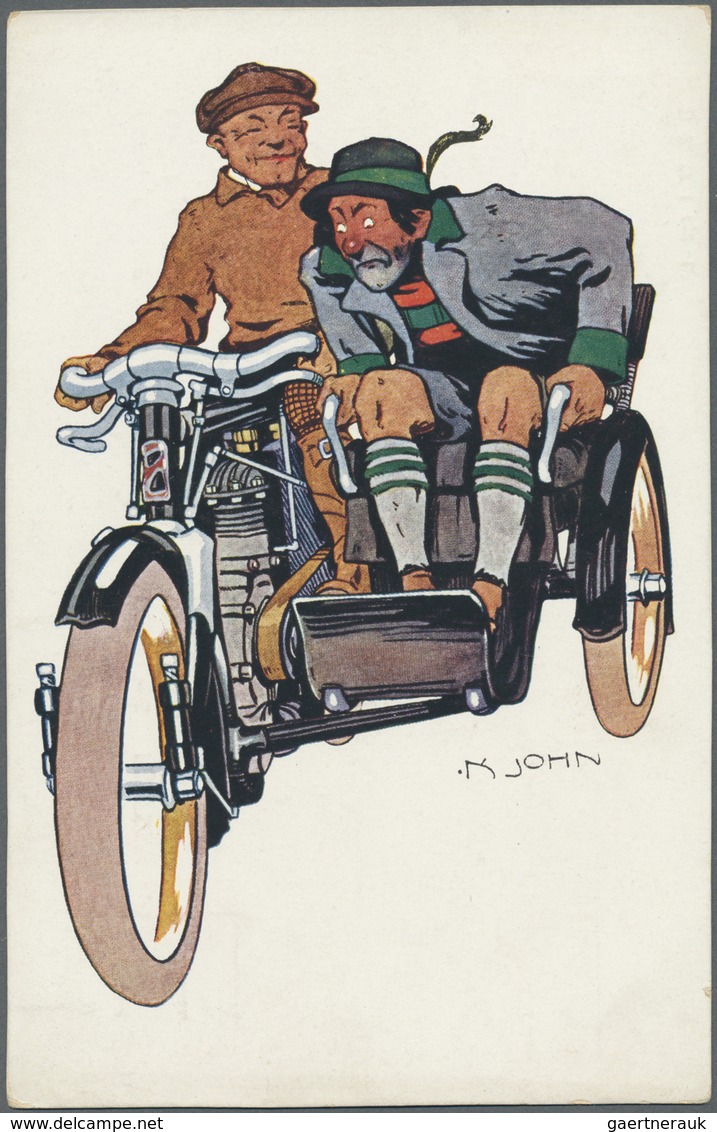 Ansichtskarten: Motive / Thematics: AUTO/MOTORRAD: insges. 11 Karten - 1905, "Intern. Markt u. Ausst