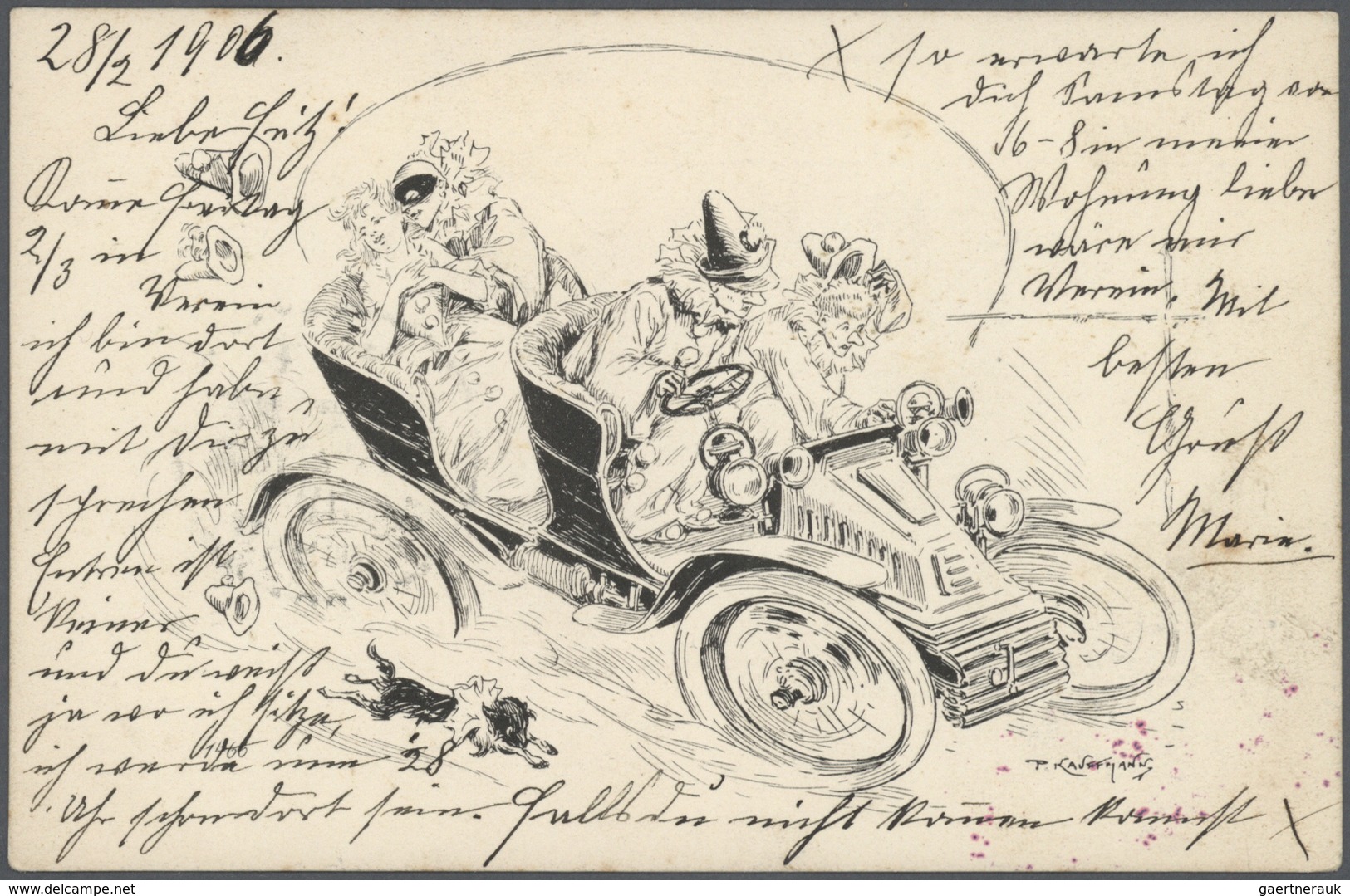 Ansichtskarten: Motive / Thematics: AUTOMOBILE / AUTOFAHRER, Ca. 1900/60, Gr. Schachtel Mit Ca. 800 - Sonstige & Ohne Zuordnung