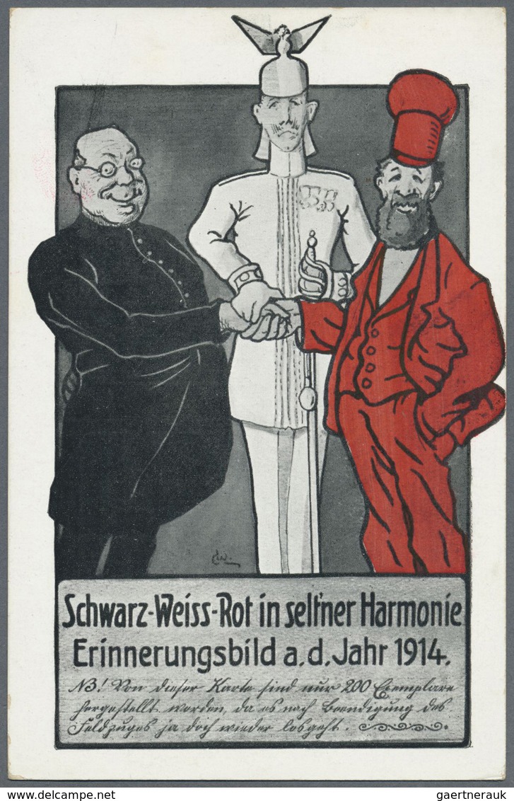 Ansichtskarten: Motive / Thematics: MILITÄR / 1. WELTKRIEG, Interessantes Konvolut Mit 33 Verschiede - Autres & Non Classés