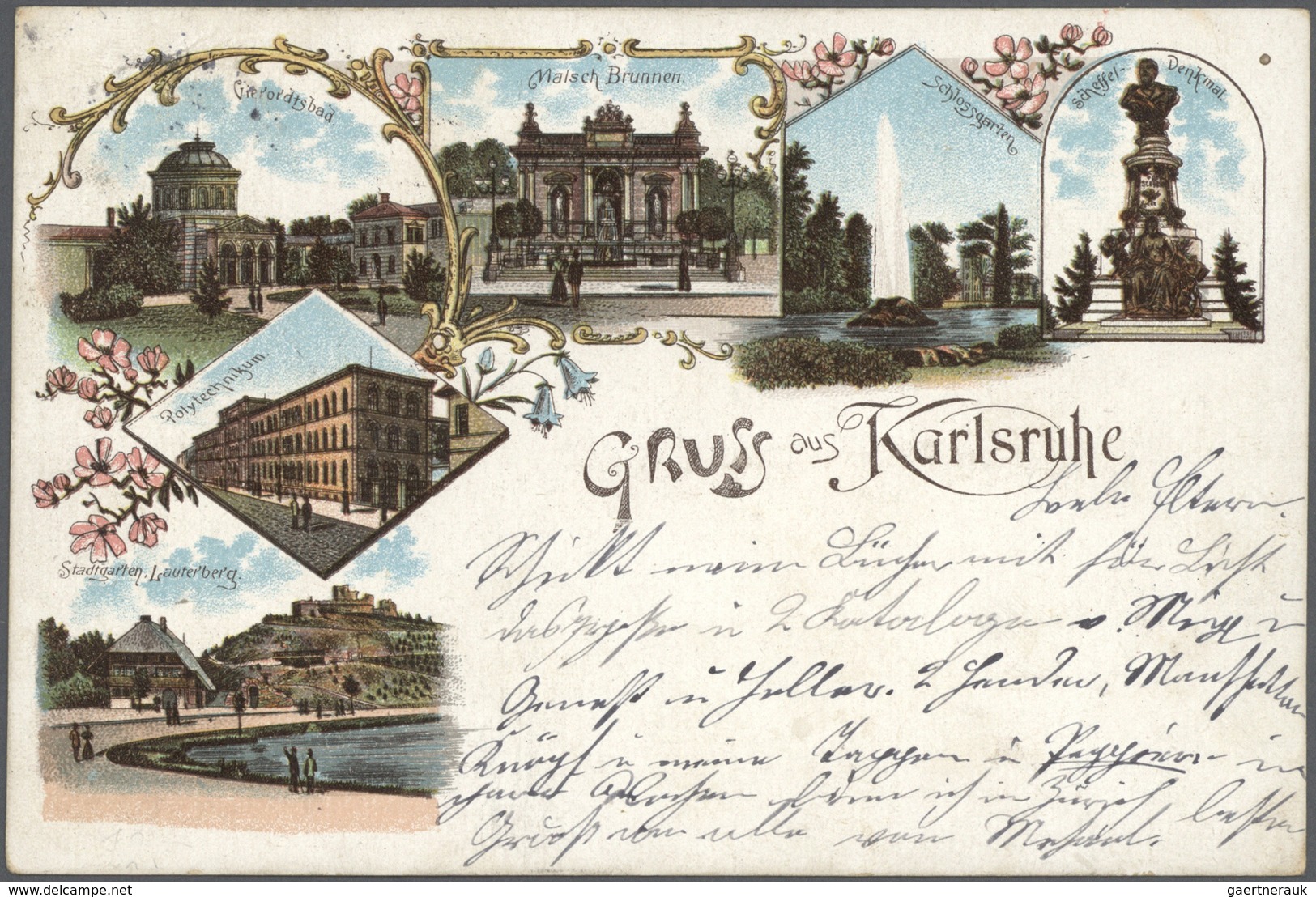 Ansichtskarten: Baden-Württemberg: KARLSRUHE, über 200 AKs In 4 Alben Mit Einigen, Meist Alten Vorkr - Altri & Non Classificati