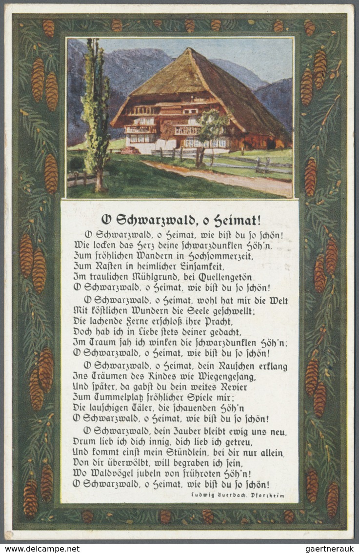 Ansichtskarten: Baden-Württemberg: SCHWARZWALD, Bestand Von Ca. 700-800 Karten Mit Trachten, Schwarz - Altri & Non Classificati