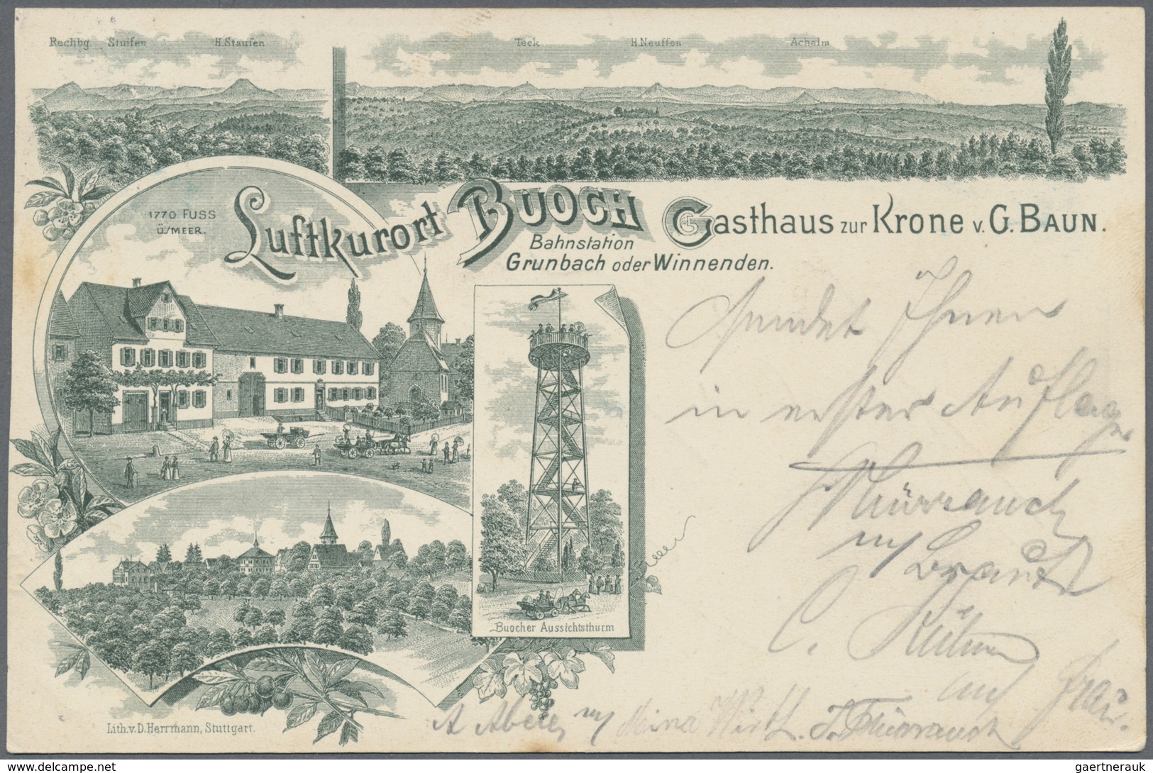 Ansichtskarten: Baden-Württemberg: STUTTGART-LAND (alte PLZ 701-705), 10 Historische Ansichtskarten, - Autres & Non Classés
