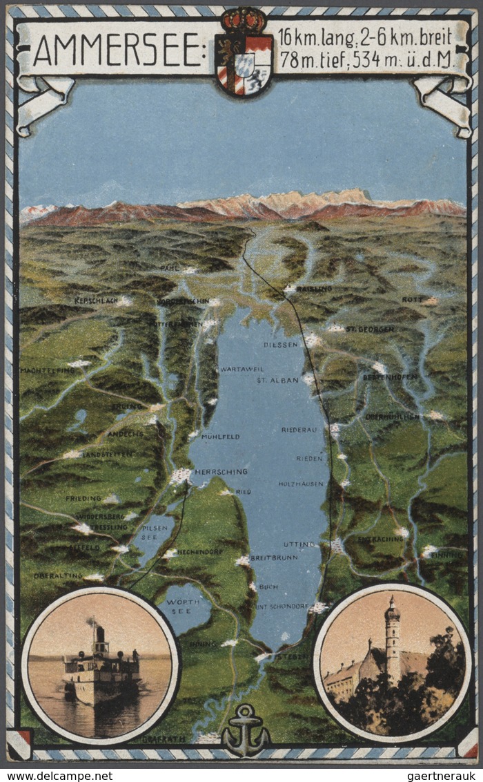 Ansichtskarten: Bayern: AMMERSEE Nur Motive (alte PLZ 891.) Mit Künstler Und Schiffe. Eine Sehr Reiz - Autres & Non Classés