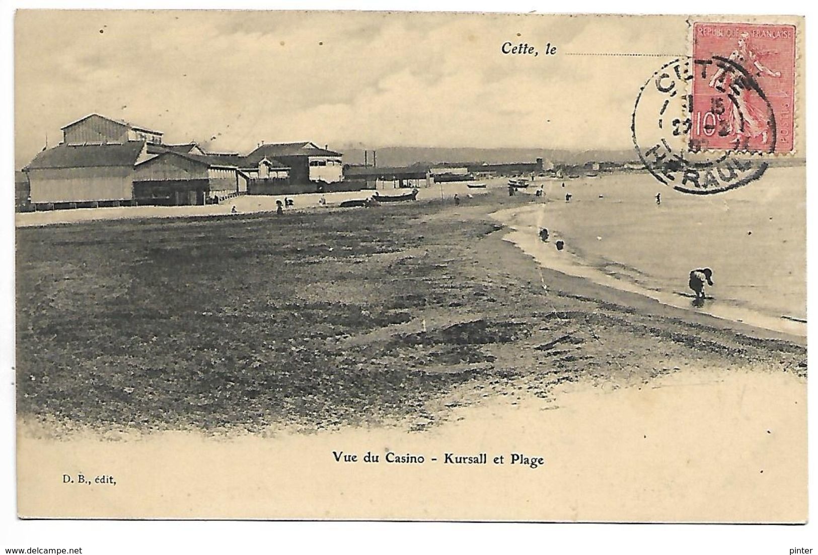 SETE (CETTE) - Vue Du Casino, Kursall Et Plage - Sete (Cette)