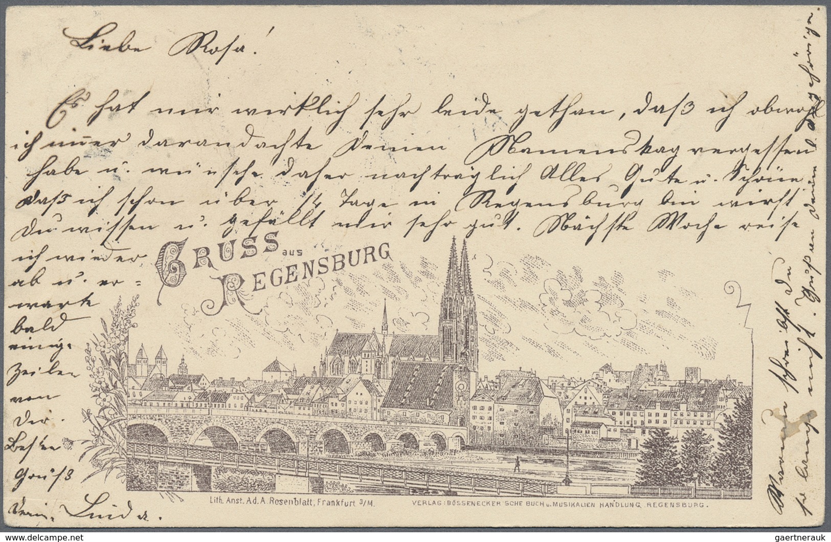 Ansichtskarten: Bayern: REGENSBURG Und Umgebung (840 Und 841), Dekorative Partie Mit 26 Historischen - Altri & Non Classificati