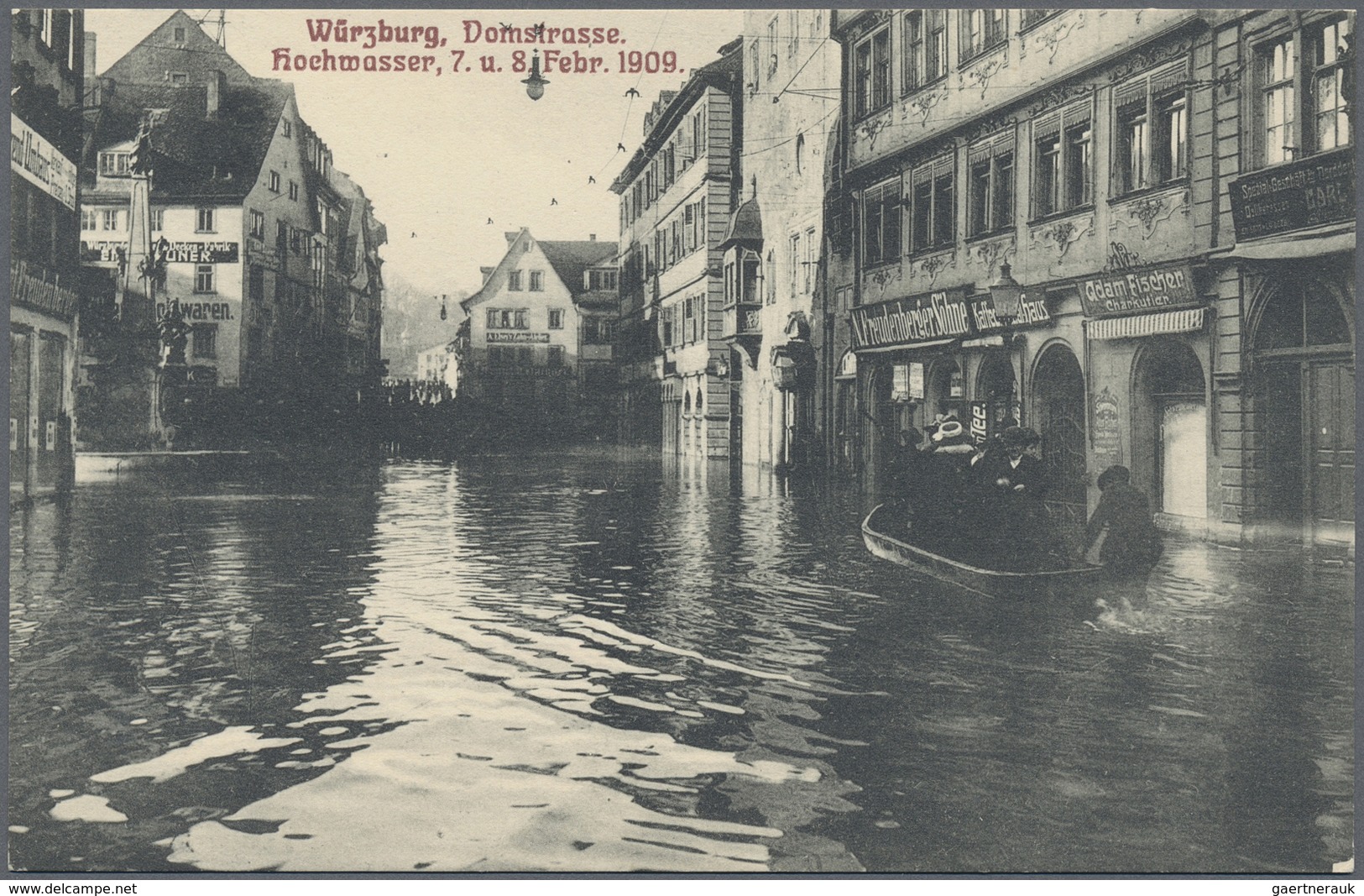 Ansichtskarten: Bayern: WÜRZBURG (alte PLZ 8700), 16 Historische Ansichtskarten HOCHWASSER 1909, Bis - Altri & Non Classificati