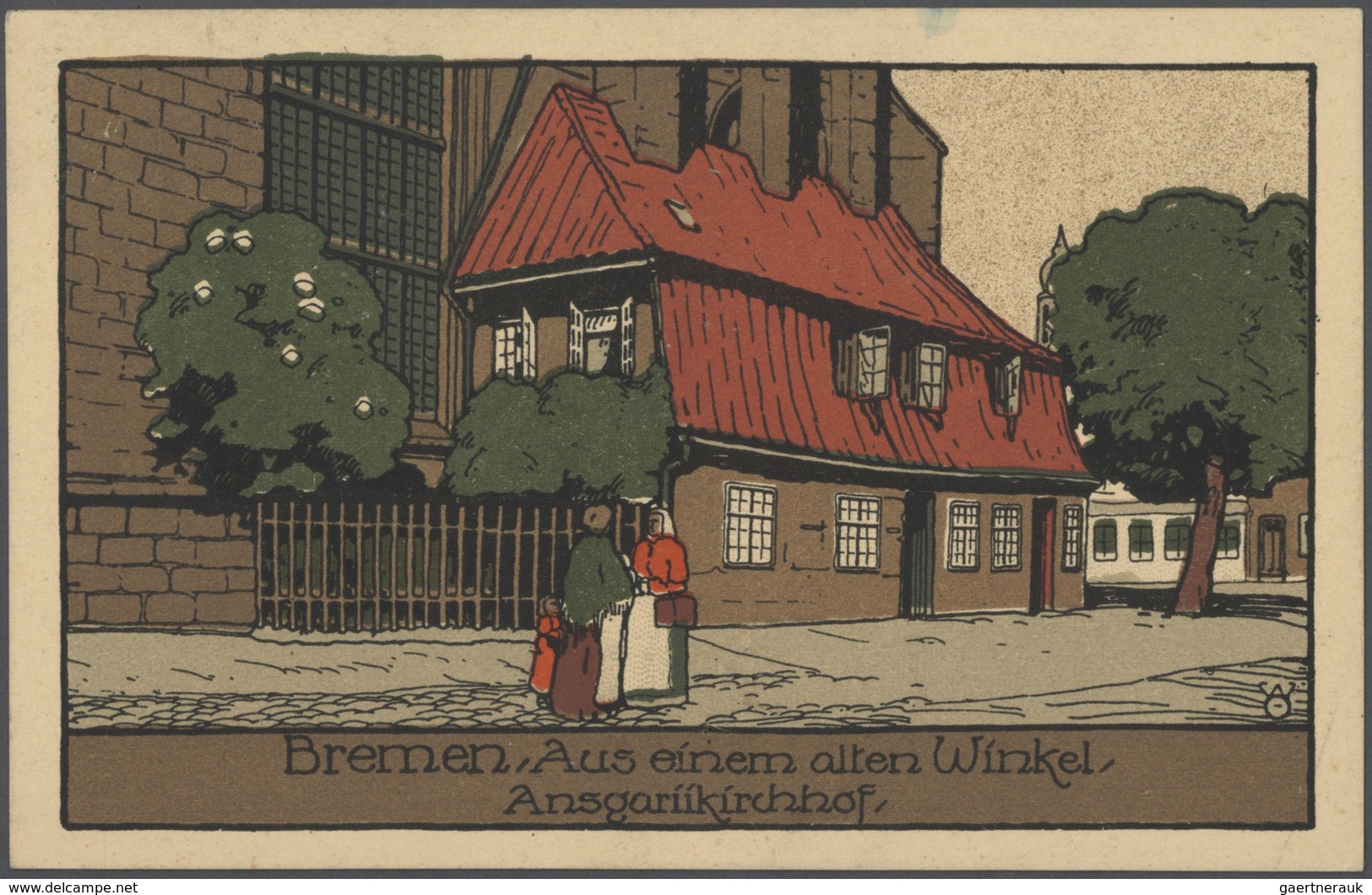 Ansichtskarten: Bremen: Lithographien Und Künstlerkarten. Eine Außerordentlich Dekorative Partie Mit - Altri & Non Classificati
