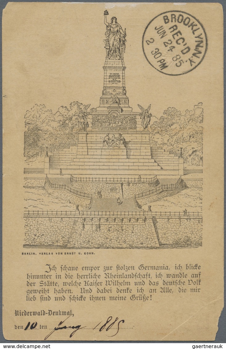 GA Ansichtskarten: Hessen: NATIONAL-DENKMAL (alte PLZ 6220), 12 Sehr Frühe Privatganzsachen (dabei Eini - Altri & Non Classificati