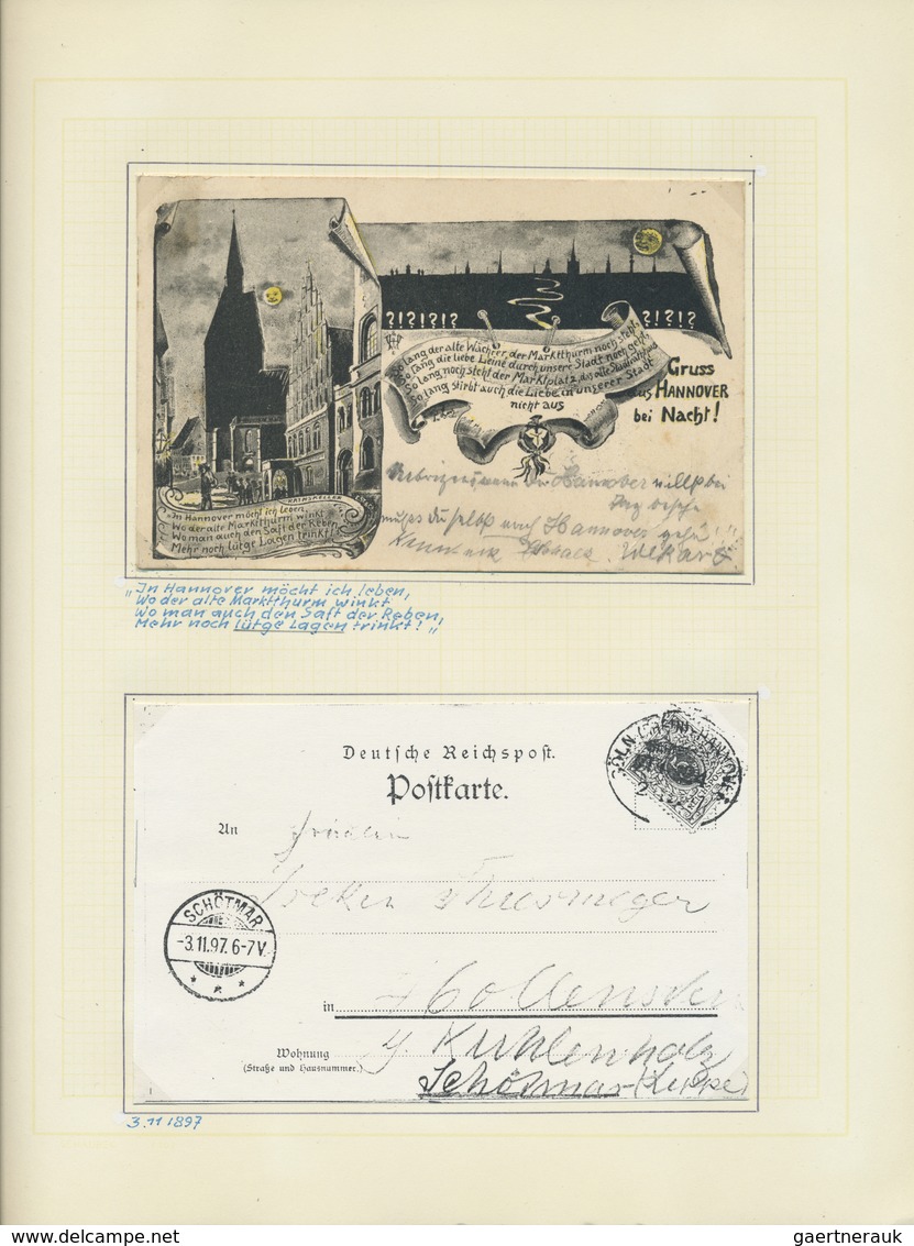Ansichtskarten: Niedersachsen: HANNOVER: 1897/1920 (ca.), Ausstellungsmäßig Aufgezogene Sammlung Im - Autres & Non Classés