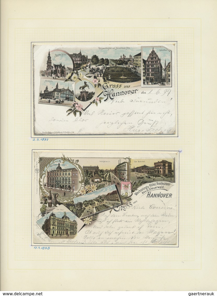 Ansichtskarten: Niedersachsen: HANNOVER: 1897/1920 (ca.), Ausstellungsmäßig Aufgezogene Sammlung Im - Sonstige & Ohne Zuordnung