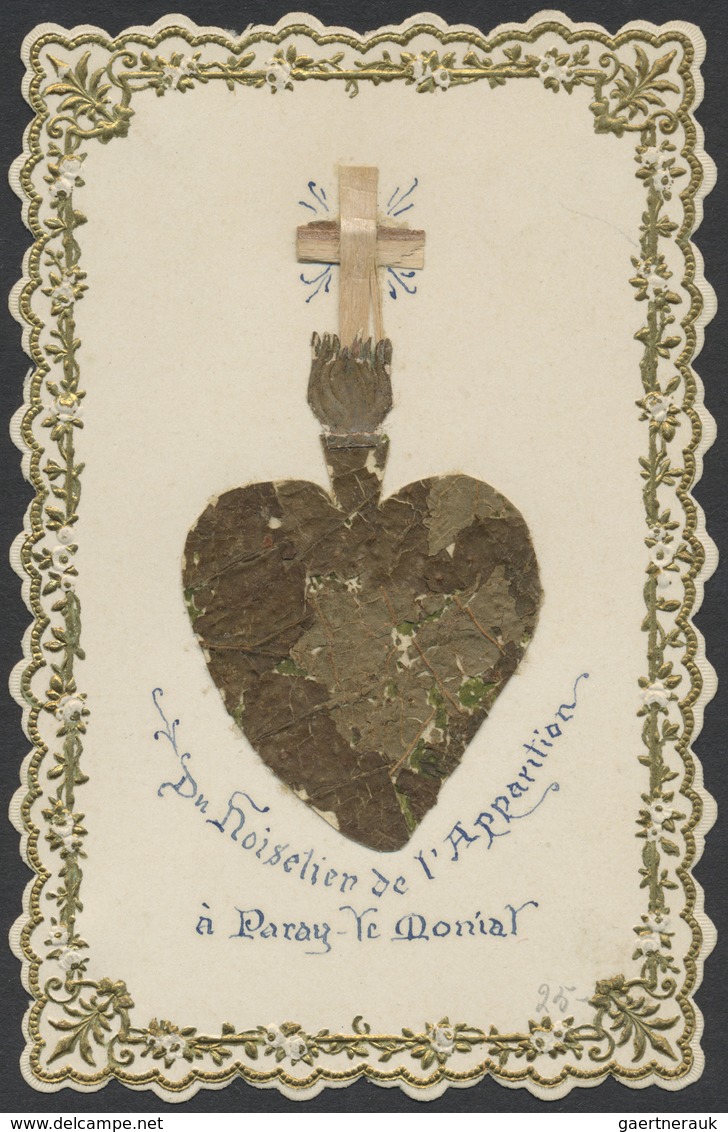 Heiligen- und Andachtsbildchen: Sammlung mit über 300 Exemplaren, alles mit Herz-Darstellungen, dabe