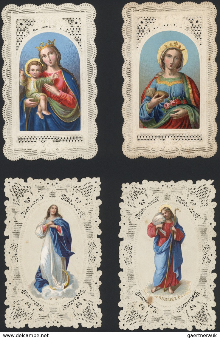Heiligen- Und Andachtsbildchen: Posten Mit über 500 Spitzenbildchen, Dabei Auch Durchbrochene, Geprä - Images Religieuses