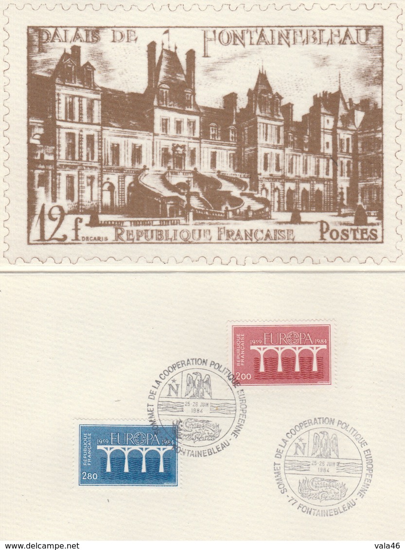 EUROPA - FRANCE     N°2309/2310 OBLITERE SUR CARTE - 1981