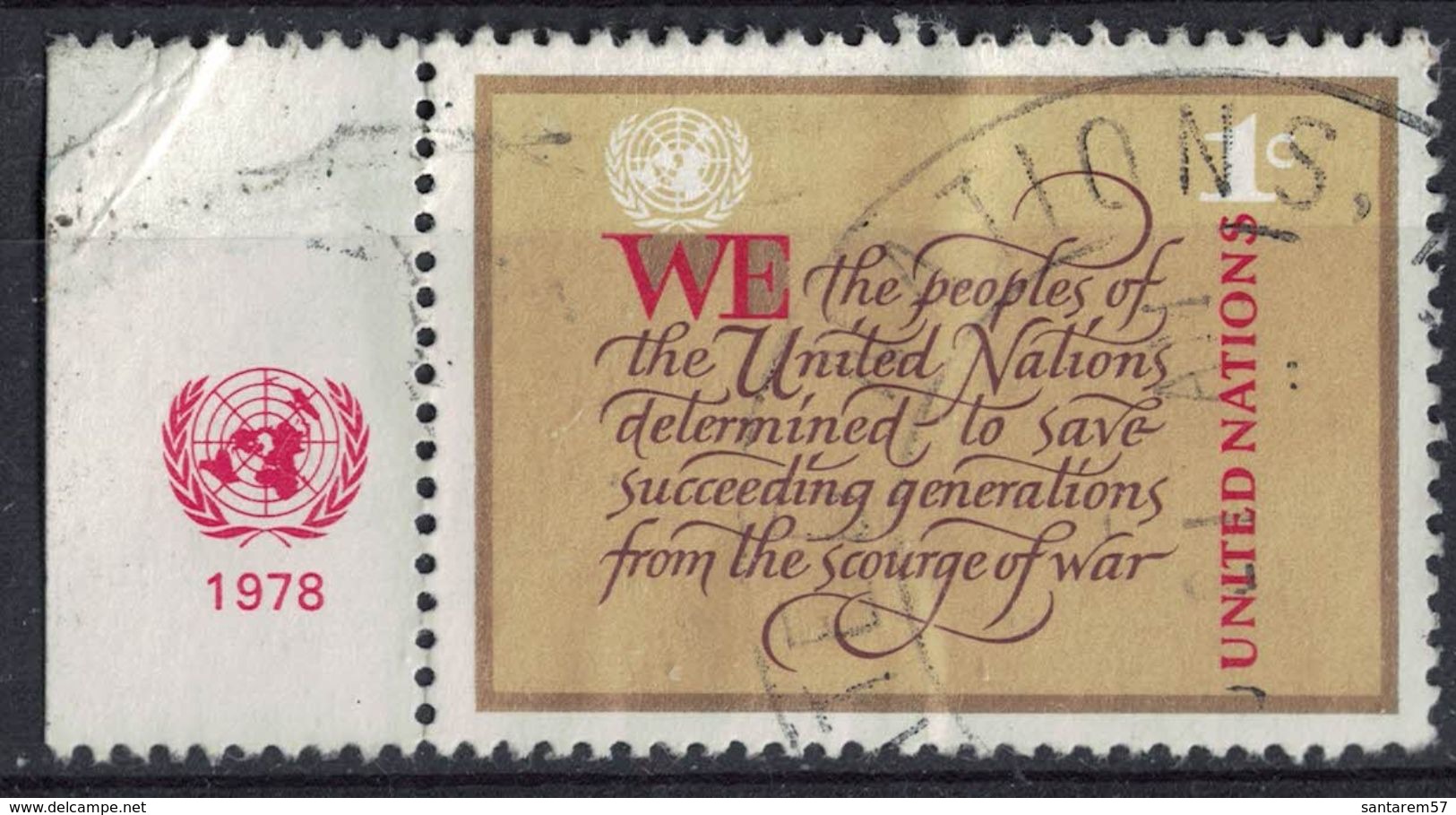 Nations Unies 1978 Oblitéré Used Charter Of UNO Charte De L'ONU Bord De Feuille SU - Used Stamps