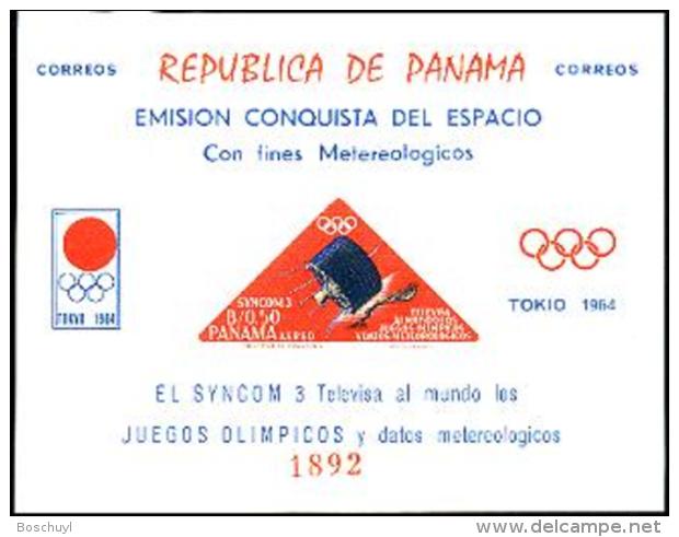 Panama, 1964, Olympic Summer Games Tokyo, Space, Satellites, MNH Imperforated, Michel Block 30 - Panama