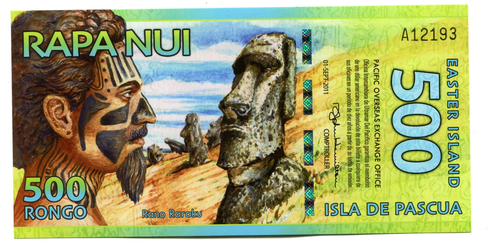 Easter Island UNC 500 Rongo Banknote - Other - Oceania