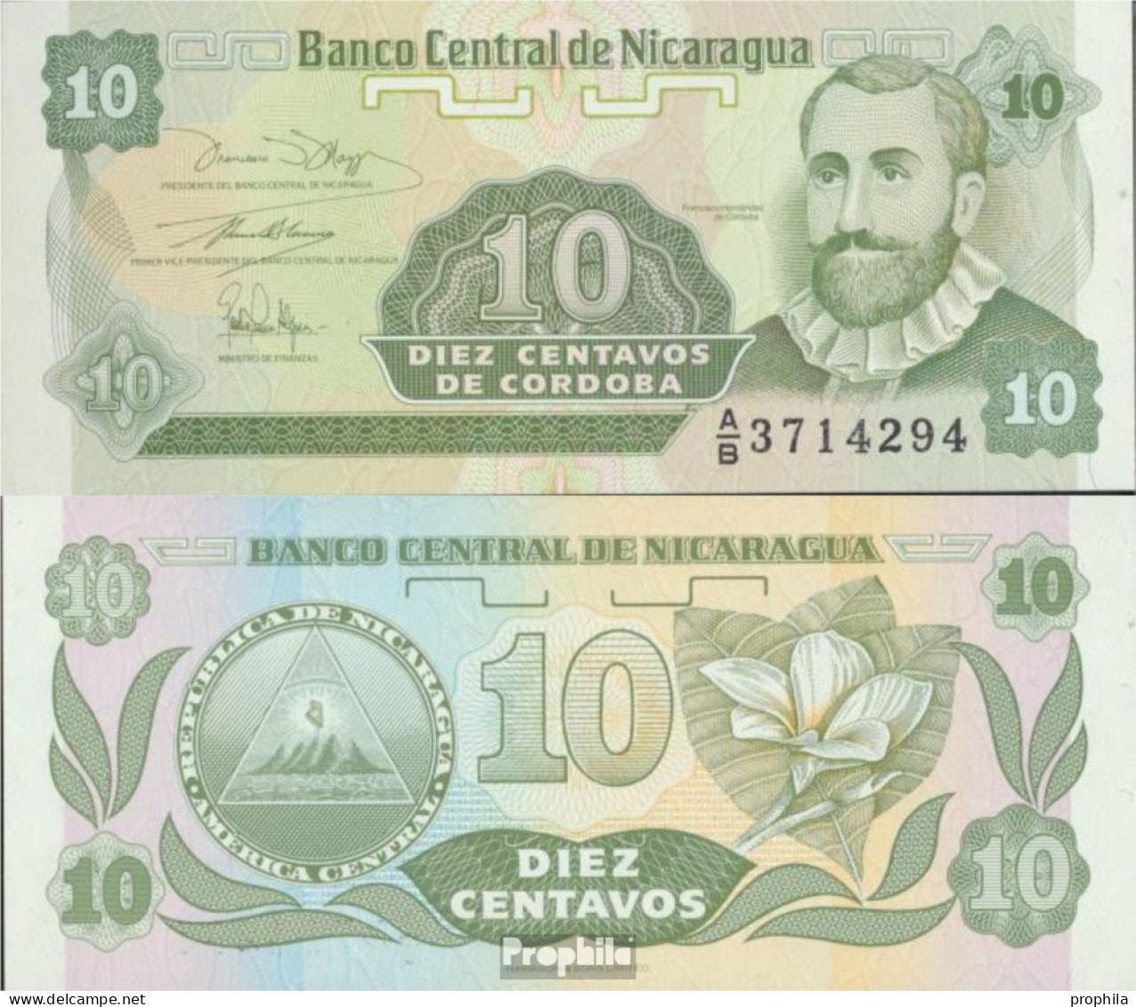 Nicaragua Pick-Nr: 169a Bankfrisch 1991 10 Centavos - Nicaragua