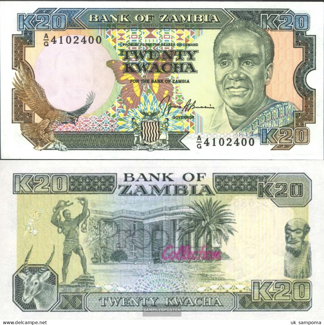 Sambia Pick-number: 32b Uncirculated 1989 20 Kwacha - Zambia