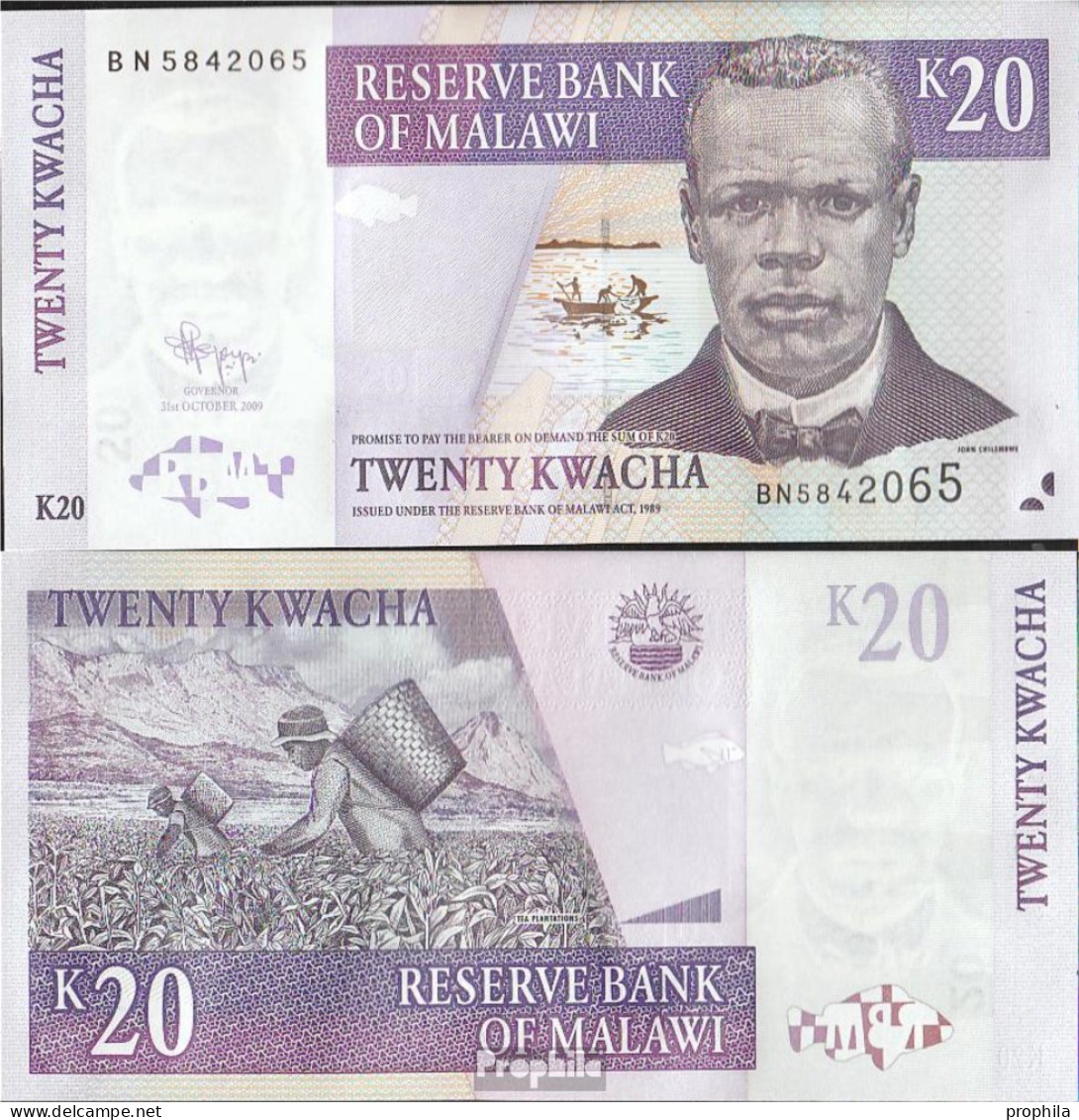 Malawi Pick-Nr: 52d Bankfrisch 2009 20 Kwacha - Malawi