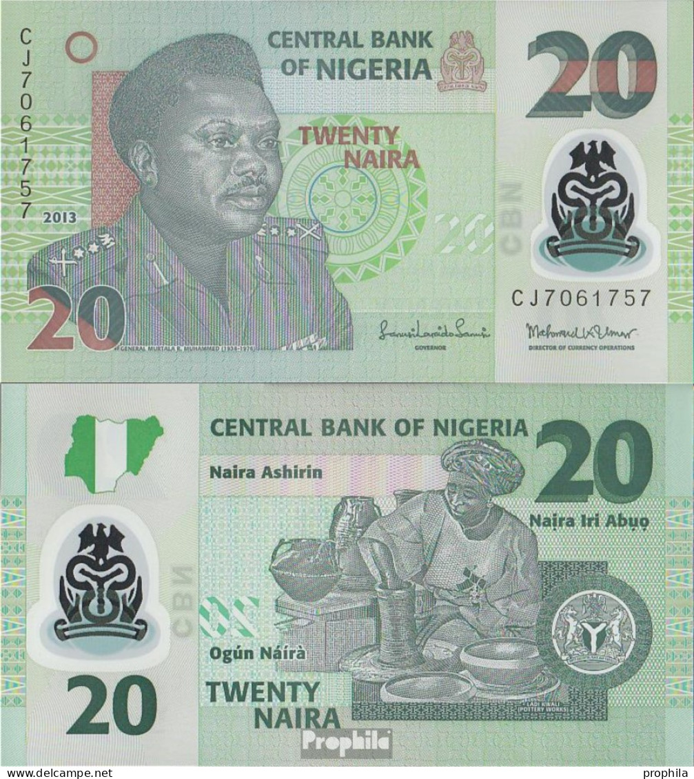 Nigeria Pick-Nr: 34i Bankfrisch 2013 20 Naira - Nigeria