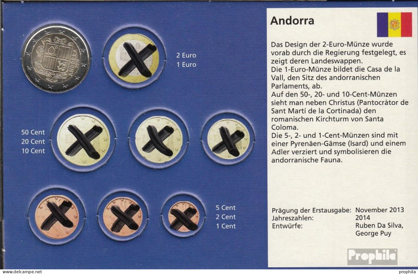 Andorra AND 9 2014 Stgl./unzirkuliert Stgl./unzirkuliert 2014 2 Euro Kursmünze - Andorre