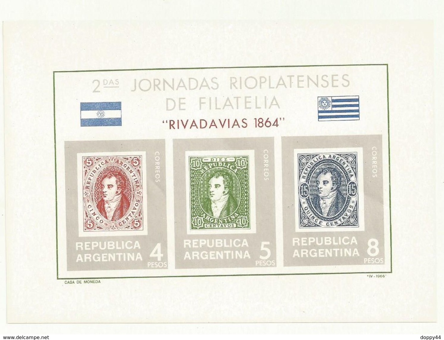 ARGENTINE  BLOC  COMMEMORATIF  RIVADAVIAS  1966  JOURNEE  DE LA PHILATELIE  NEUF SUPERBE - Ungebraucht