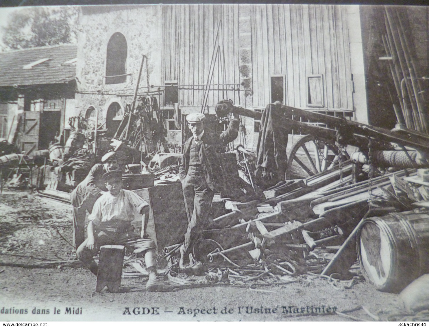 CPA 30 Hérault Inondations Dans Le Midi Septembre 1907  Agde Aspect Usine Martinier..TBE - Agde