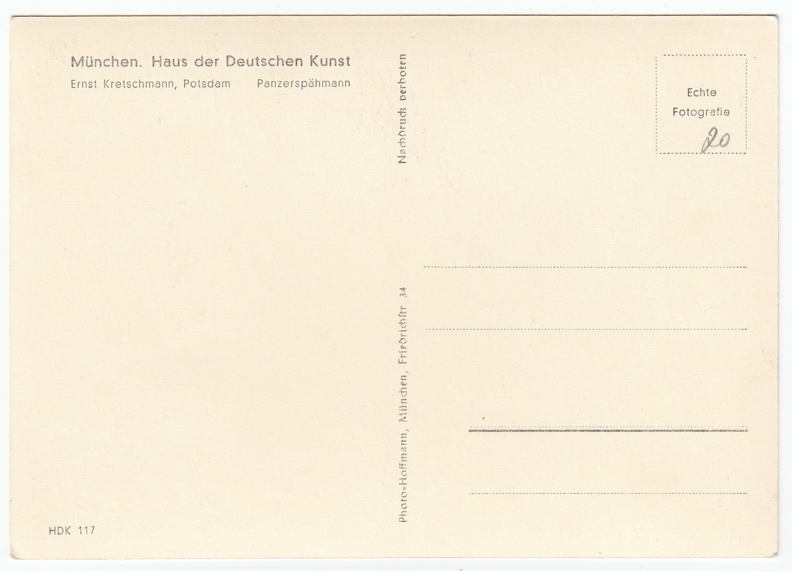 ältere Kunst-AK Kretschmann "Panzerspähmann" ( Militär Wehrmacht Soldat NS-Zeit) Um 1940 - Weltkrieg 1939-45